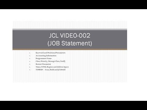 JCL | Job Control Language | 02 | JOB Statement