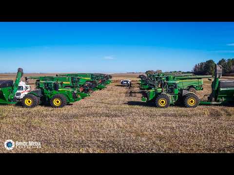 8x John Deere x9 Mähdrescher - Große Ernteaktion bei Johner Farms in Kanada PART 1 -Der Tag beginnt
