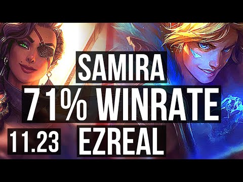 SAMIRA & Maokai vs EZREAL & Yuumi (ADC) | 71% winrate, Quadra, Legendary | KR Grandmaster | 11.23
