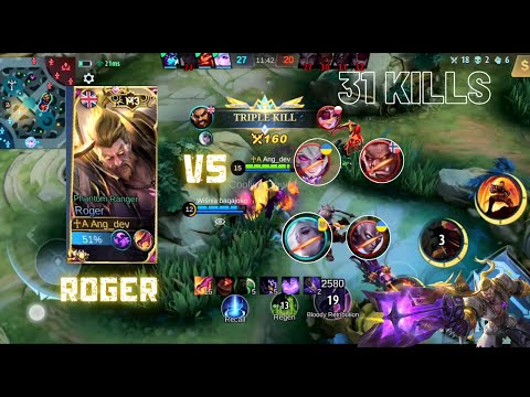 31 Kills Roger Solo rank! vs  meta heroes! Broken build must try! #mlbb #rogergameplay #roger