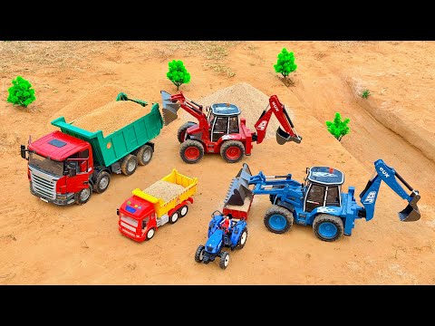 JCB 5cx fully loading mix sand Tata tipper truck 2518 | Mahindra Arjun novo 605 Di | jcb cartoon 