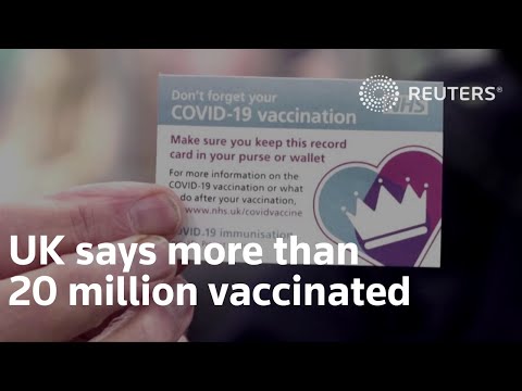 英國稱已接種2000多萬支疫苗 (UK says more than 20 million vaccinated)