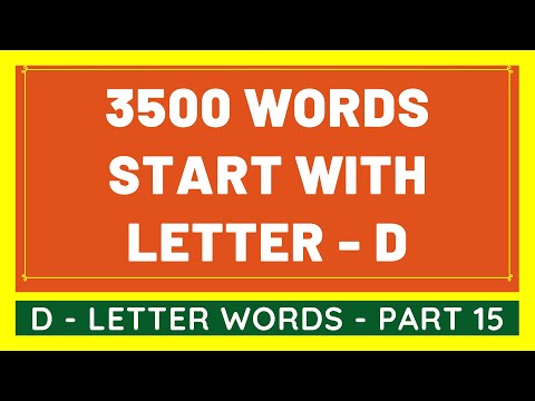 3500 Words That Start With D #15 | List of 3500 Words Beginning With D Letter [VIDEO]
