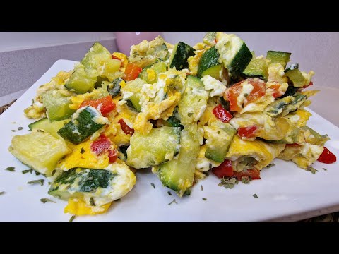 REVUELTO DE CALABACÍN,  saludable y listo en 10 minutos! #recetas #lacocinadenuberosaylila