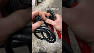 Cutting a bike lock with hand shears