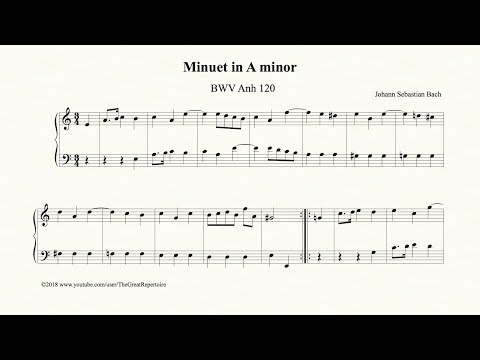 Bach, Minuet in A minor, BWV Anh 120