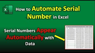 How to Automate Serial Number in Excel | Excel Tricks
