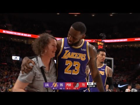 LeBron James knocked over the waitress and helped her right back up