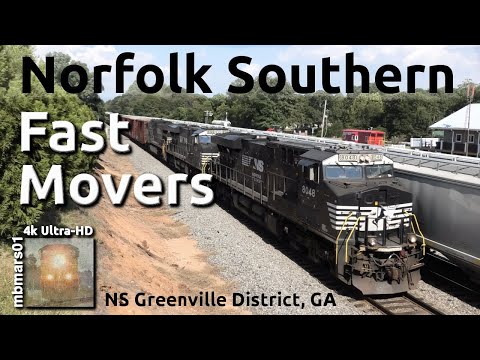 [78][4k] Fast Movers: Norfolk Southern Trains on the Greenville District 09/17/2019