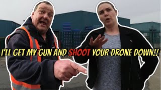 I’ll Get My Gun And Shoot Your Drone Down!! 📸❌💩🎥