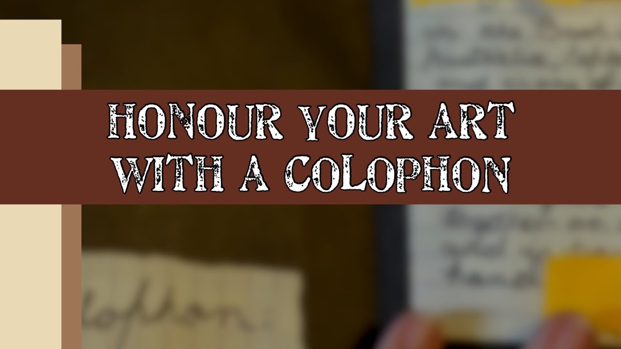 Finishing Note for Handmade Book - Colophon Example