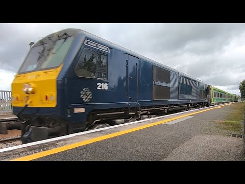 Irish Rail 201 Class Loco 216 and Mk4 Intercity Train - Monasterevin, Kildare