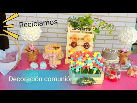 Decorar mesa de dulces, reciclar cajas de fresas