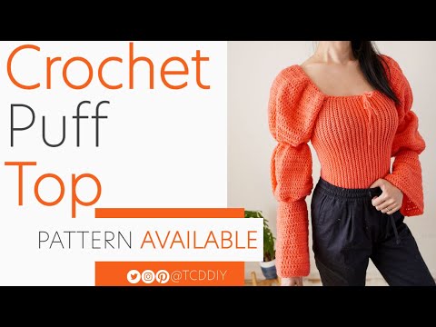 , title : 'Crochet Puff Sleeve Top | Pattern & Tutorial DIY'