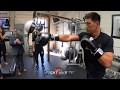 DMITRY BIVOL SHOWS AMAZING HAND EYE COORDINATION WHILE TRAINING ON HEAVY END BAG!