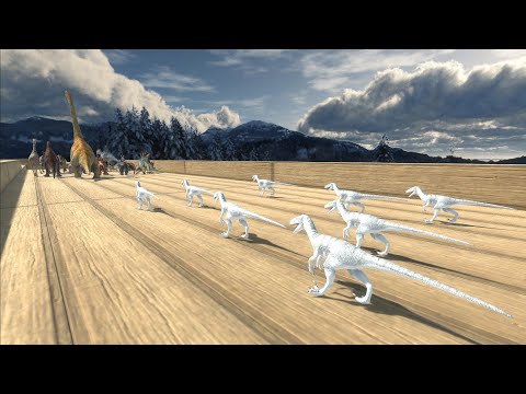 Escape from Albino Deinonychus Pack - Animal Revolt Battle Simulator