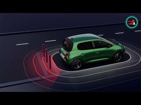 Renault Twingo E-Tech elétrico - vídeo tutorial - travagem de emergência ativa em marcha atrás