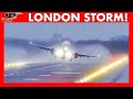 50mph Windgusts During Storm At London Airport Go Around Missed Approach Crosswind