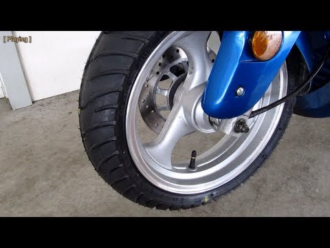 Taotao ATM150-A Evo scooter - front wheel installation with Kenda K413 130/60R13 tire