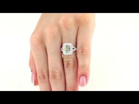 Green Sapphire & Diamond Ring