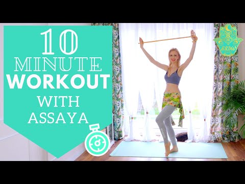 10 Minute Belly Dance Workout with Assaya - Saidi Dance steps - Best Belly Dance Workout