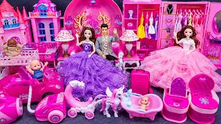 20 Minutes Satisfying Unboxing Barbie Pink & Purple Princess Dresses, Family Playset ASMR