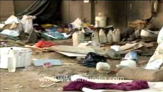 Slum existence in New Delhi