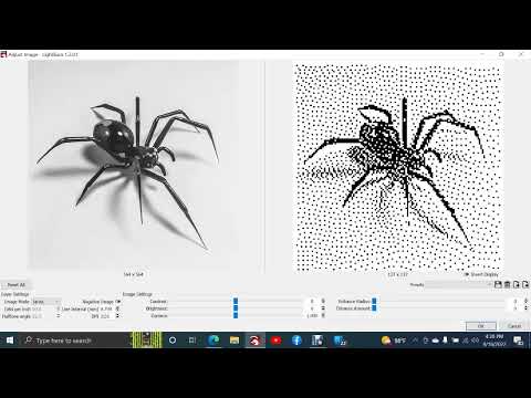 Xtool d1 on 4x4 white tile .. NWT method  Black Widow