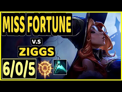 INNAXE (MISS FORTUNE) vs ZIGGS - 6/0/5 KDA BOTTOM ADC CHALLENGER GAMEPLAY - EUW