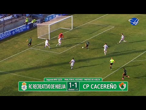 Resumen: RC Recreativo de Huelva - CP Cacereño (2ª RFEF 22/23. Final por el Ascenso. Vuelta)