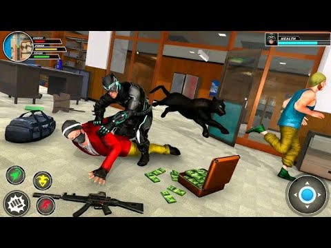 Shooting mode Panther Superhero Bank Robbery Crime city Rescue Android Gameplay