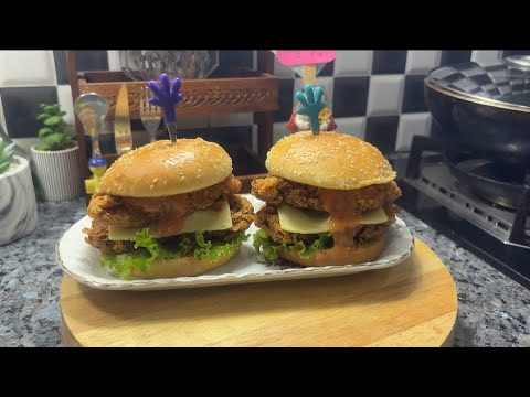KFC Style Mighty Zinger Burger🍔 Recipe #viral #recipe #zingerburger #viralvideo #yourfoodmag 