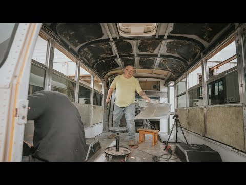 Removing Riveted Sheet Metal From An Old School Bus - SKOOLIE CONVERSION
