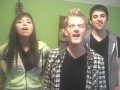 Trio singing "Telephone" with Track 