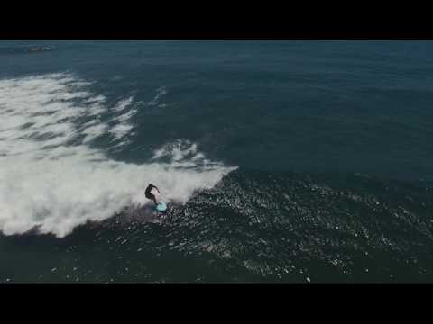 Drone footage of surfers at La Lancha