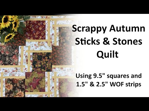 Scrappy Autumn Sticks and Stones Quilt