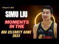 SIMU LIU plays and moments in the NBA CELEBRITY GAME 2023