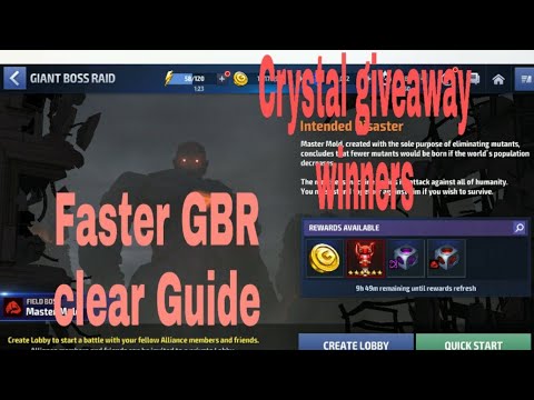 Crystal Giveaway winners and Faster GBR clear Guide - Marvel future fight