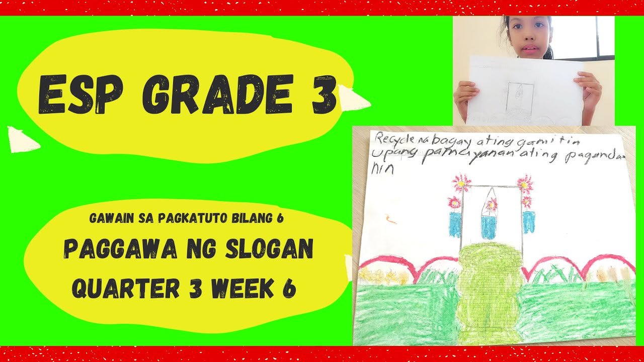 Putar video ESP 3 Slogan: Pagpapanatili ng Malinis at Ligtas na Paligid Grade 3 week 5-6 sekarang ESP 3 Slogan: Pagpapanatili ng Malinis at Ligtas na Paligid Grade 3 week 5-6