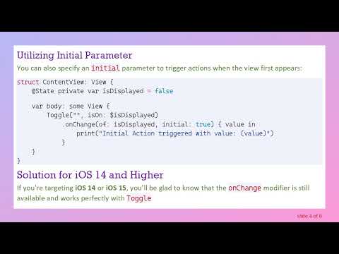 How to Trigger Actions with SwiftUI Toggle Changes?