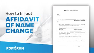 How to Fill Out Affidavit of Name Change Online | PDFRun