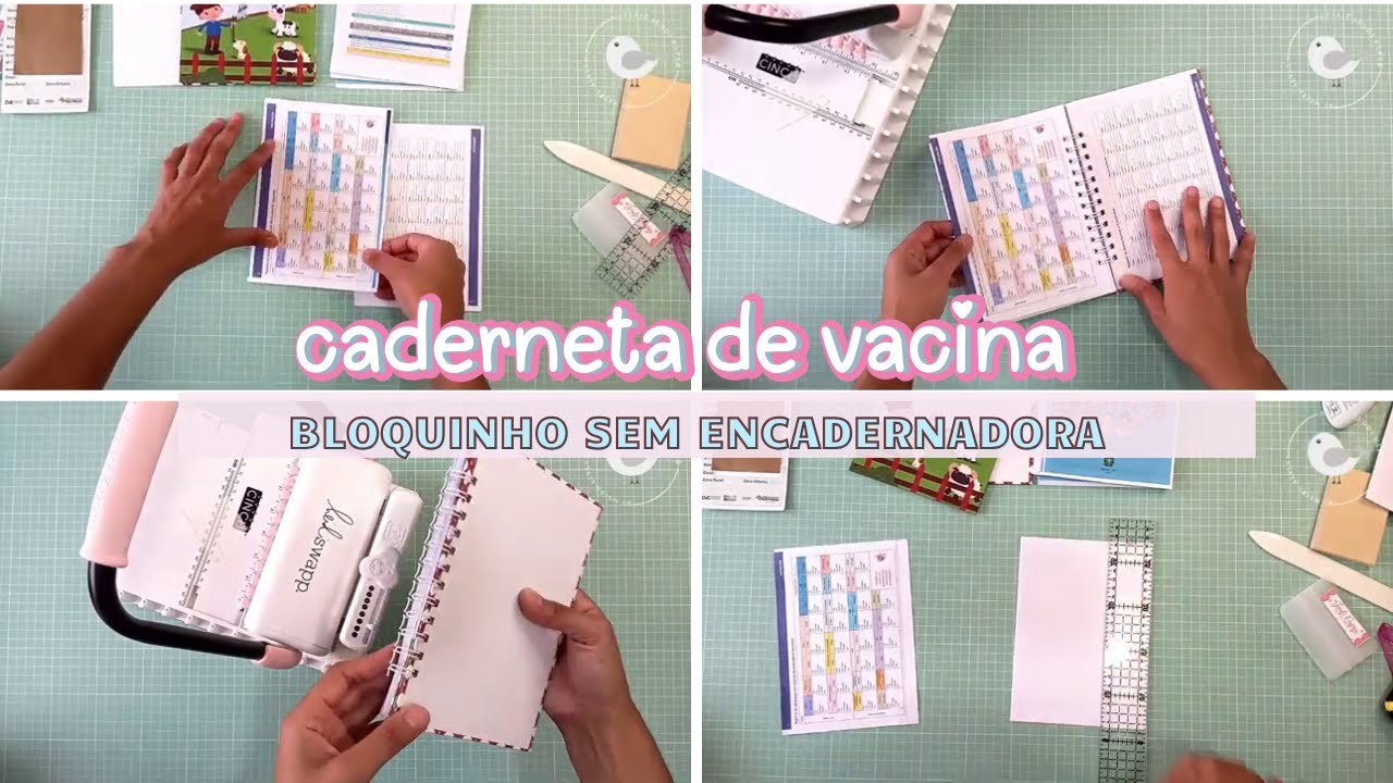 Caderneta de vacina -processo de montagem capa + furação + fechando wire o + dicas