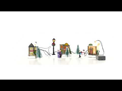 Toyland® Mini Christmas Village & Shop Scene Set With LED Lights