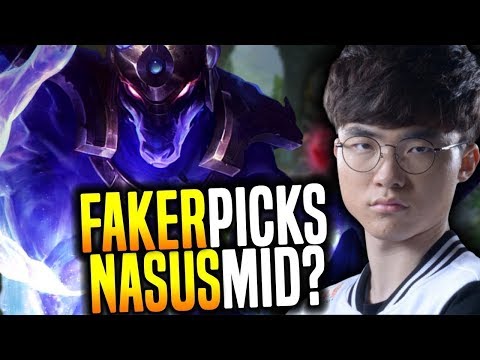 SKT Faker Build Nasus Mid - New Runes Season 8 solo vs Ezeal