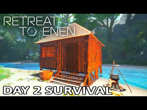 Day Two Cozy Shelter - Retreat to Enen Gameplay (Survival Sandbox)