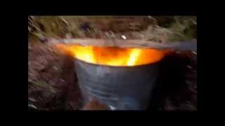 Second furnace run, melted copper