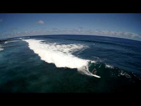 Drone footage of surfers and waves at Pohoiki 