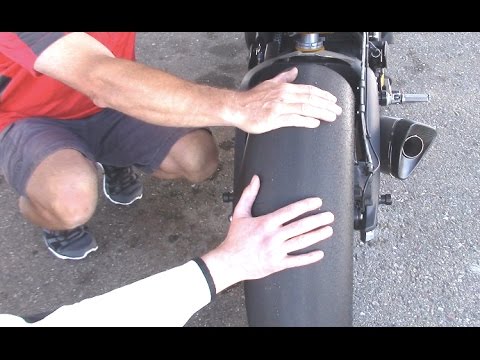 Kontaktfläche: Motorradreifentemperatur = Reifendruck