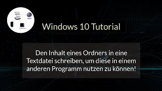 In einem Ordner enthaltene Dateien als Liste in eine Textdatei schreiben! Ordnerinhalt exportieren!