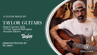 Video thumbnail for Taylor Grand Concert 322e - 12-Fret Tropical Mahogany Acoustic-Electric Guitar by Fiddlershop